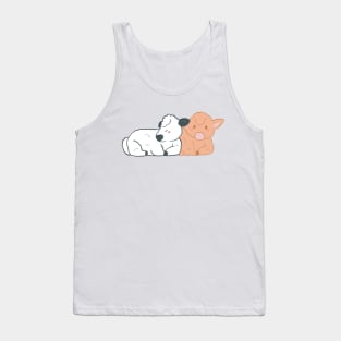 Adorable Fluffy Baby Highland Cows Drawing Tank Top